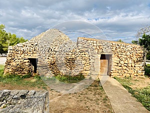 Barraca, dry-stone built shepherdÃ¢â¬â¢s hut, Mallorca, Baleares, Spain photo